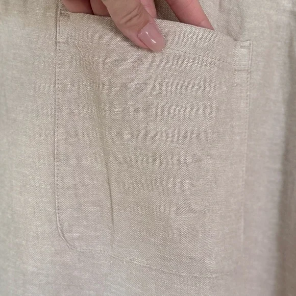 OLD NAVY NWT XL High-Waisted Linen-Blend Wide-Leg Pants in Flax Linen Natural - Picture 5 of 12